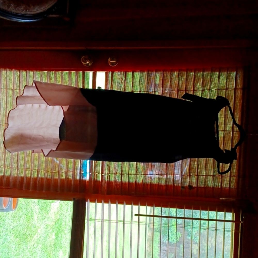 Medium Mud Pie high low cover up /dress black and tan